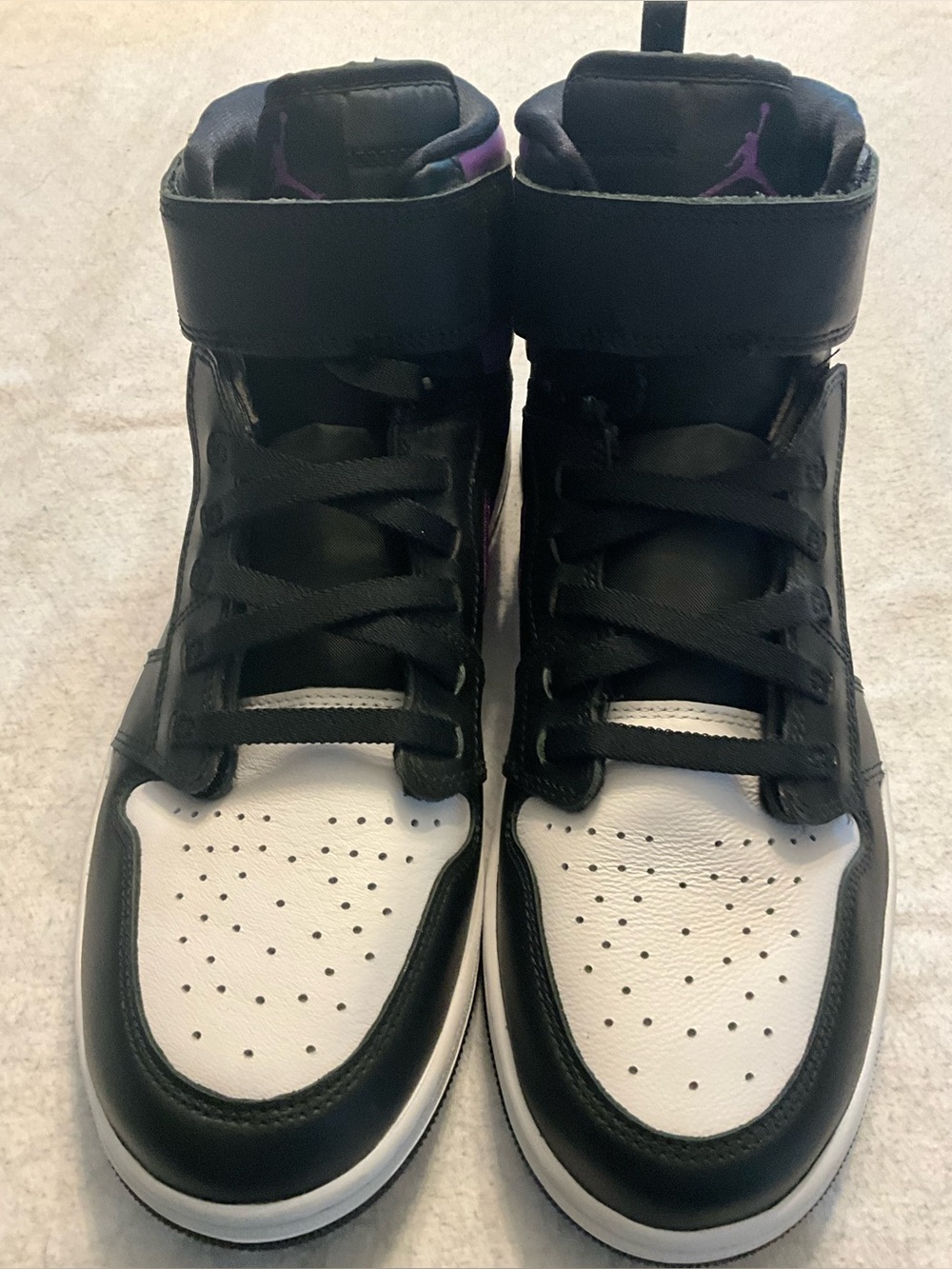 Jordan Men's High-Top Sneakers in Black, White and Purple
